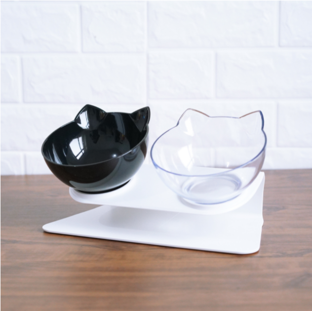 Cat Pet Water Bowl Bowl Bowl Food Bowl Cat Double Bowl Transparent Cat Bowl Cat Double Bowl Cross Border Export Quality Cat Products